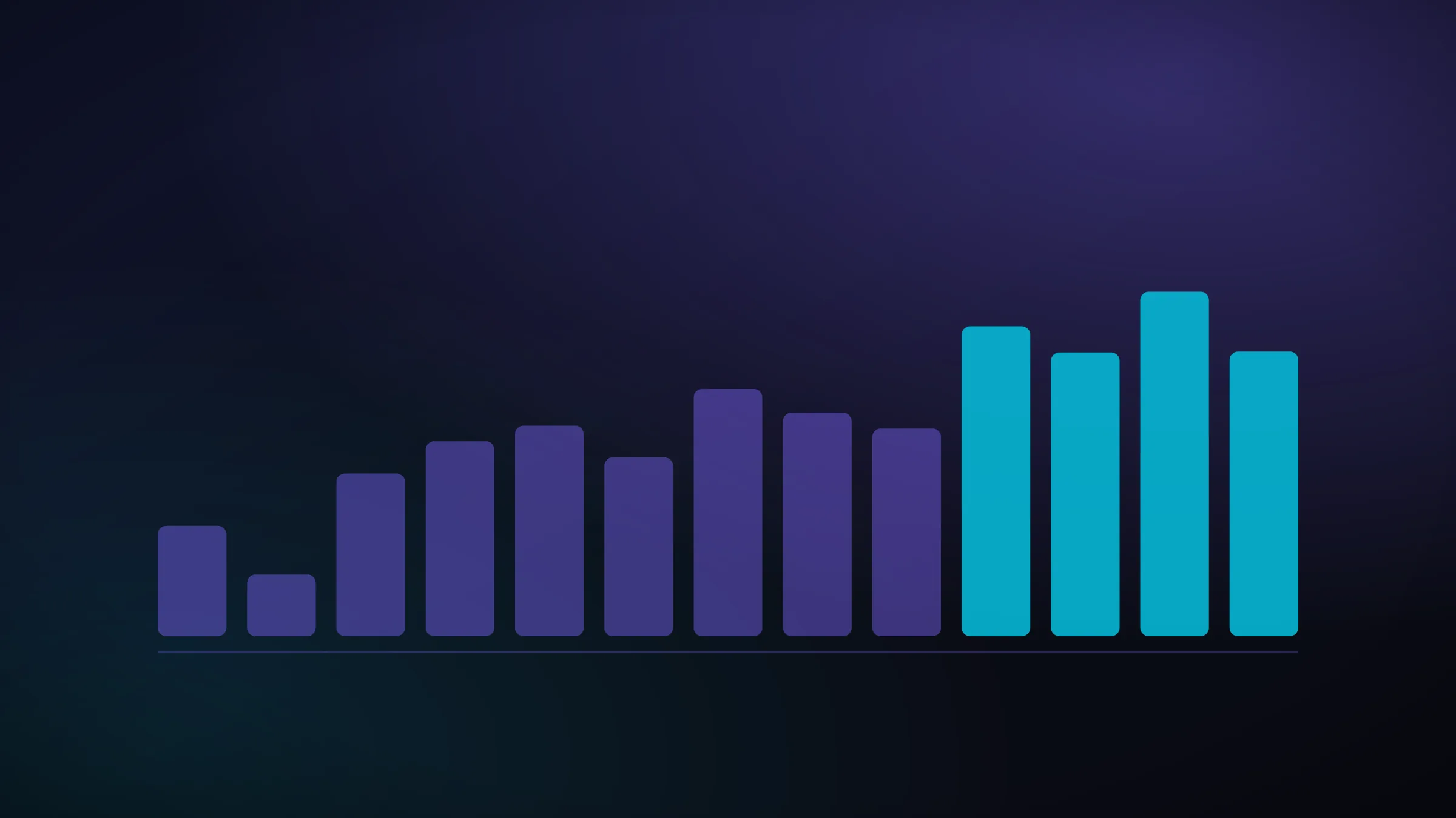Abstract chart of rising bars
